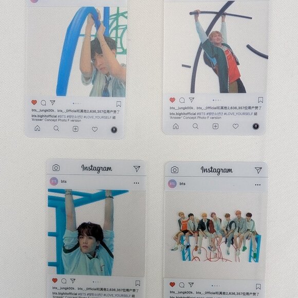 BTS Instagram Photocard Photo Card Set of 16 Transparent Jungkook Jhope Jimin - Picture 6 of 8